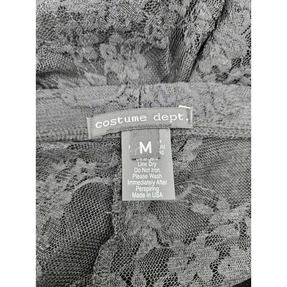 NWOT Costume Dept Lace Footless Tights Womens Medium Black